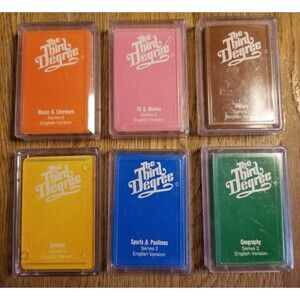 The Third Degree trivia card game 6 decks different categories series 2